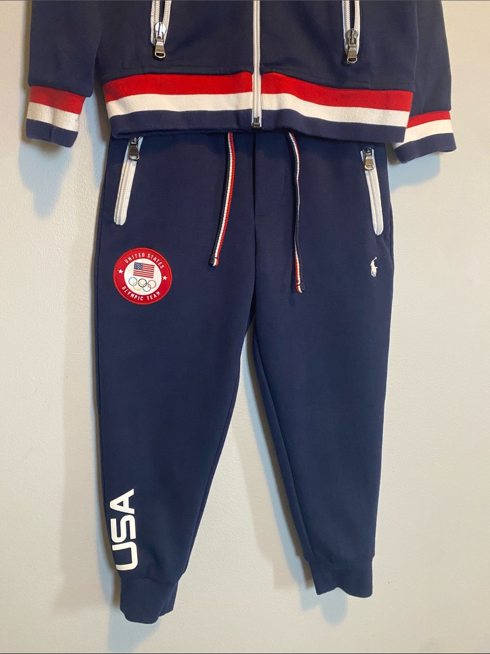 Polo Ralph Lauren 2022 USA Olympic Team Track Suit 4T Blue Full Zip Jacket Pants - Picture 4 of 16